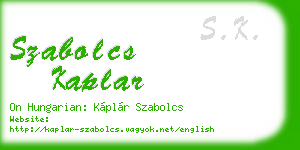 szabolcs kaplar business card